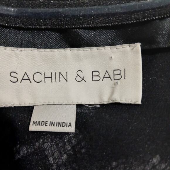 Sachin & Babi Black tiered lace mini skirt Designer XL measurements side-zip - Picture 2 of 13